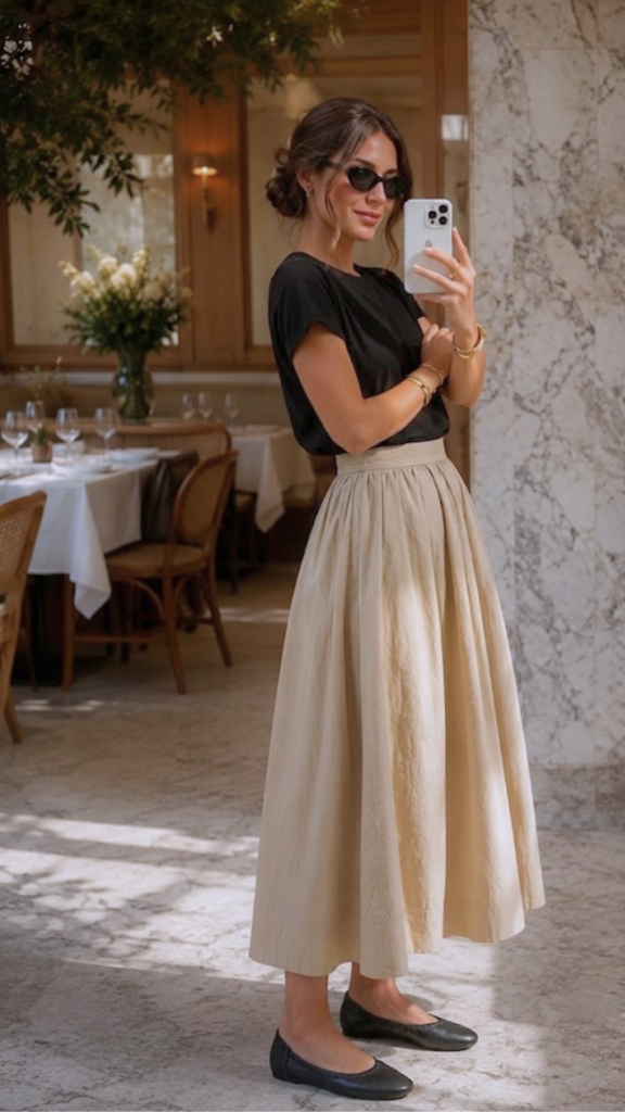 black flats outfits